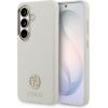 Case Guess Rhinestone Round Logo MagSafe Защитный чехол для Samsung Galaxy S26 Plus / бежевый Чехлы - альтернативные