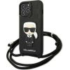 Karl Lagerfeld KLHCP13LCMNIPK Leather Monogram Patch Aizsargapvalks priekš iPhone 13 Pro / 13 6,1" / melns Neoriģinālie Maciņi