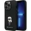 Karl Lagerfeld KLHCP13LSMHKNPK Silicone Ikonik Metal Pin Aizsargapvalks priekš iPhone 13 Pro / 13 6.1" / melns Neoriģinālie Maciņi