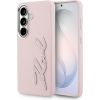 Karl Lagerfeld Grained Signature Metal Resin Logo Защитный чехол для Samsung Galaxy S26 / розовый Чехлы - альтернативные