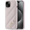 Karl Lagerfeld KLHCP14SPQDSMGP Diagonal Quilted Script Защитный чехол для iPhone 14 / 15 / 13 6.1" / розовый Чехлы - альтернативные