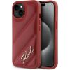 Karl Lagerfeld KLHCP15SPQDSMGR Diagonal Quilted Script Защитный чехол для iPhone 15/14/13 6.1" / красный Чехлы - альтернативные
