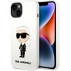 Karl Lagerfeld KLHCP14MSNIKBCH Silicone Ikonik Hardcase Aizsargapvalks priekš iPhone 14 Plus/15 Plus 6,7" / balts Neoriģinālie Maciņi