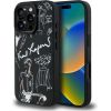 Karl Lagerfeld Grained Pattern & Logo MagSafe Aizsargapvalks priekš iPhone 16 Pro Max / melns Neoriģinālie Maciņi
