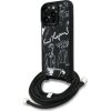 Karl Lagerfeld Crossbody Grained Pattern & Logo Case Aizsargapvalks priekš iPhone 16 Pro / melns Neoriģinālie Maciņi