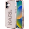 Karl Lagerfeld IML Rhinestones Logo Case Aizsargapvalks priekš iPhone 16 / rozā Neoriģinālie Maciņi