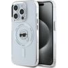 Karl Lagerfeld IML Metal Karl Head MagSafe Aizsargapvalks priekš iPhone 15 Pro / balts Neoriģinālie Maciņi