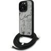 Karl Lagerfeld Crossbody Grained Pattern & Logo Case Aizsargapvalks priekš iPhone 16 Pro Max / pelēks Neoriģinālie Maciņi