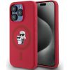 Karl Lagerfeld KLHMP15LSCMKCRHR Hardcase Silicone Karl&Choupette Heads Ring Aizsargapvalks priekš iPhone 15 Pro 6.1" / sarkans Neoriģinālie Maciņi