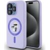 Karl Lagerfeld KLHMP15LSCMKCRHU Silicone Karl&Choupette Heads Aizsargapvalks priekš iPhone 15 Pro 6.1" / violets Neoriģinālie Maciņi