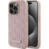 Karl Lagerfeld KLHMP15LPKHPORPP Leather Monogram Metal Logo Aizsargapvalks priekš iPhone 15 Pro 6.1" / rozā Neoriģinālie Maciņi
