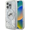 Karl Lagerfeld KLHMP16LLGKCSGH Liquid Glitter Karl&Choupette Aizsargapvalks priekš iPhone 16 Pro 6.3" / caurspīdīgs Neoriģinālie Maciņi