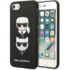 Karl Lagerfeld KLHCI8SAKICKCBK Hardcase Saffiano Karl&Cho Aizsargapvalks priekš iPhone 7/8 / SE 2020 / SE 2022 / melns Neoriģinālie Maciņi