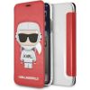 Karl Lagerfeld KLFLBKPXKSCORE Karl Space Cosmonaut Planšetdatoru maciņš priekš iPhone X/XS / sarkans Neoriģinālie Maciņi