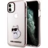 Karl Lagerfeld KLHCN61HNCHTCP Ikonik Choupette Aizsargapvalks priekš iPhone 11/Xr 6,1" / rozā Neoriģinālie Maciņi