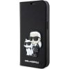 Karl Lagerfeld KLBKP14LSANKCPK Saffiano Karl & Choupette Planšetdatoru maciņš priekš iPhone 14 Pro 6.1" / melns Neoriģinālie Maciņi