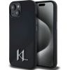 Karl Lagerfeld Silicone Shadow Metal Initial MagSafe Aizsargapvalks priekš iPhone 15 / melns Neoriģinālie Maciņi