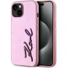 Case Karl Lagerfeld Wrinkled Metal Signature Защитный чехол для iPhone 15 / розовый Чехлы - альтернативные