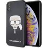 Karl Lagerfeld KLHCI65DLHBK Iconic Glitter Karl`s Head Защитный чехол для iPhone XsMax / чёрный Чехлы - альтернативные
