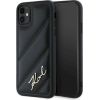 Karl Lagerfeld KLHCN61PQDSMGK Diagonal Quilted Script Защитный чехол для iPhone 11 / Xr 6.1" / чёрный Чехлы - альтернативные