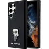 Karl Lagerfeld KLHCS23LSMHKNPK Silicone Ikonik Metal Pin Aizsargapvalks priekš Samsung Galaxy S23 Ultra S918 / melns Neoriģinālie Maciņi