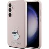 Karl Lagerfeld KLHCS23FESMHCNPP S23 FES711 Silicone Choupette Metal Pin Aizsargapvalks priekš Samsung Galaxy S23 FE / rozā Neoriģinālie Maciņi