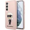 Karl Lagerfeld KLHCS23SSNIKBCP S23 S911 Hardcase Silicone Ikonik Aizsargapvalks priekš / rozā Neoriģinālie Maciņi