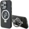 Karl Lagerfeld KLHMP14LHMRSKCK Ring Stand Hardcase Aizsargapvalks priekš iPhone 14 Pro 6.1" / melns Neoriģinālie Maciņi