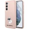 Karl Lagerfeld KLHCS23SSNCHBCP S23 S911 hardcase Aizsargapvalks priekš Silicone Choupette / rozā Neoriģinālie Maciņi
