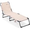 Redcliffs Ogrodowy Plażowy Rozkładany Regulowany Beżowy REDCLIFFS 187 x 55 cm (Ori_489337) Guļamkrēsli un sauļošanās krēsli