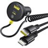 Baseus Circular 60W Auto lādētājs USB-A + USB-C ar iebūvētu Lightning + USB-C kabeli 1,4 m / melna Telefonu lādētāji 12v Automašīnām