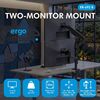 Ergo Office Mount / Holder for 2 Monitors, Gas Spring, 17"-32", 1-10 kg, Matte Black, ER-692 B TV un monitoru stiprinājumi, kronšteini
