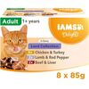 Eukanuba IAMS DELIGHTS Land Collection in Gravy box – wet cat food – 8x85g Barība