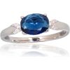 Sudraba gredzens #2102011(PRh-Gr)_CZ+CZ-B, Sudrabs 925°, rodijs (pārklājums), Cirkoni, Izmērs: 18, 1.8 gr. Sieviešu