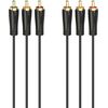 Hama 00205151 Audio/Video Cable, 3 RCA plugs - 3 RCA plugs, gold-plated 3m Dažādi vadi