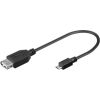 Sbox USB A F.->MICRO USB M. 0.1M USB F-MICRO M Data USB kabeļi