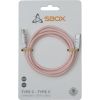 Sbox Type C - Type C M/M 1m pink TYPEC-1-P Data USB kabeļi