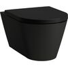Laufen pods ar QR/SC vāku Kartell rimless, stiprināms pie sienas, 370x545 mm, matēts melns Podi pie sienas