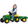Rolly Toys Bērnu traktors ar pedāļiem ar piekabi rollyKid John Deere  (2,5-5 gadiem) Vācija 012190 Bērnu elektriskās automašīnas