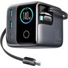 Joyroom JR-TRD01 Desktop Charger GaN Fast Charger U+U+C Tīkla lādētājs PD 140W PD3.1 PPS AFC SCP FCP QC3.0 ar iebūvētu 2x Type-C kabeli PD 100W / pelēks Telefonu lādētāji 12v Automašīnām