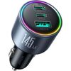 Joyroom Car Charger Mini C+C+U Auto lādētājs 145W ar Type-C to Type-C kabeli 100W / melns Telefonu lādētāji 12v Automašīnām