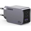 Ugreen   Nexode Pro USB-A+2 USB-C 65W Mini GaN Fast Charger Set Grey Telefonu lādētāji 220v