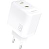 Charger Dudao A28P GaN 45W 2xUSB-C white Telefonu lādētāji 220v