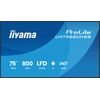 Monitors iiyama 189.0cm (75") 16:9 2xHDMI+USB-C VA (LH7566UHSB-B1AG) Monitori