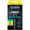 Wilkinson Sword Quattro 4 Skin Protection - Holicí strojek + 9 hlavic Духи и косметика