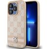DKNY -  DKNY PU Leather Checkered Pattern and Stripe Case for iPhone 13 Pro Pink Чехлы - альтернативные