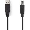 Nedis USB 2.0 kabelis | A vīriešu savienotājs – B vīriešu savienotājs | 3,0 m | Melna krāsa Дата USB-кабели