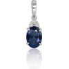 Zelta kulons #1300177(Au-W)_DI+SA, Baltais Zelts 585°, Briljanti (0,025Ct), Safīrs (0,611Ct), 0.44 gr. Ar dārgakmeņiem