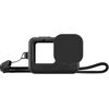 Puluz Silicone Case for GoPro HERO12, HERO11, HERO10, and HERO9 Black with Lens Cover and Strap (Black) Aksesuāri sporta kamerām