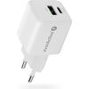 Charger 1 x USB, 1 x USB-C Quick Charge 3.0 20W white Telefonu lādētāji 220v